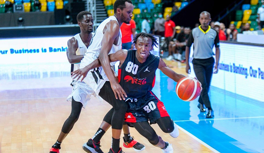 Point guard Wilson Nshobozwabyosenumukiza (with the ball) was borrowed by Patriots in BAL 2021, and will now feature for his club REG in the BAL 2022 finals tournament. / Photo: Courtesy.