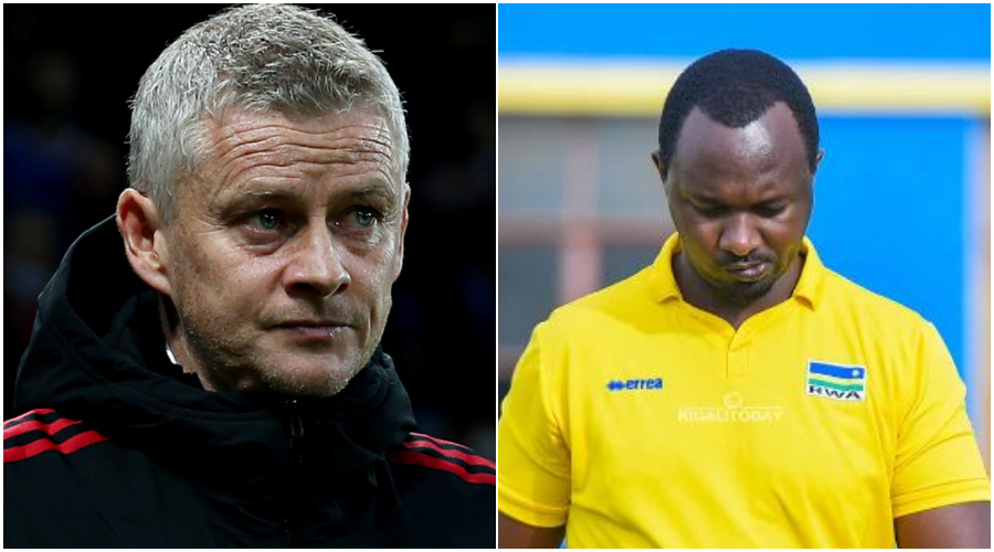 Ole Gunnar Solskjaer (L) and Vincent Mashami.