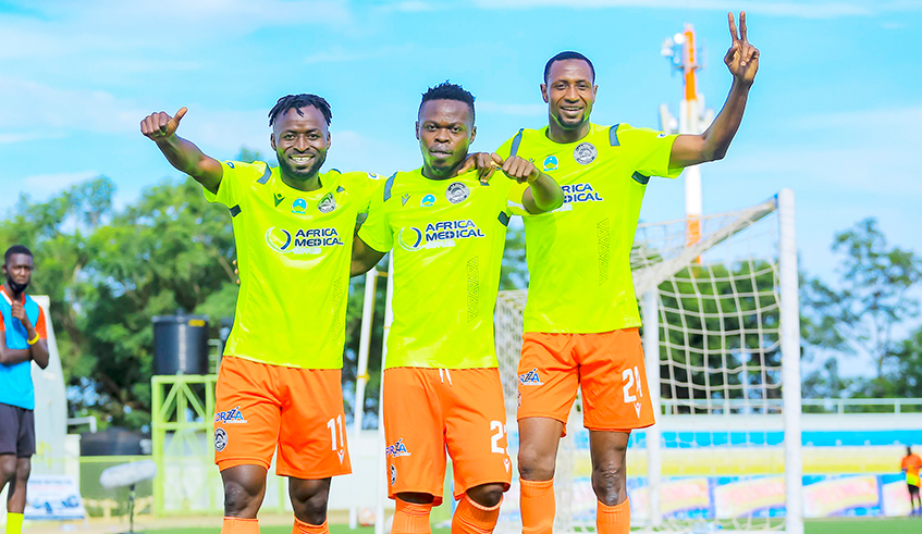 AS Kigali players during a training session at Kigali stadium . / Courtesy
