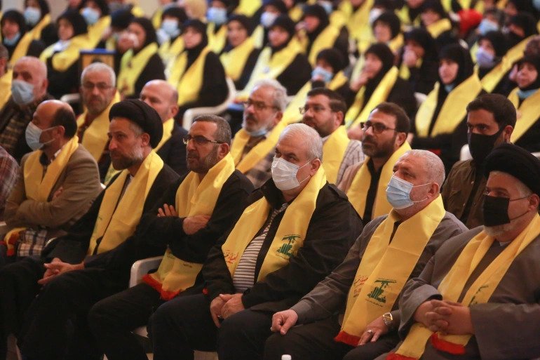 Supporters of Lebanon's Hezbollah at a rally commemorating the annual Hezbollah Martyrs' Day in Nabatieh, Lebanon earlier this month. 