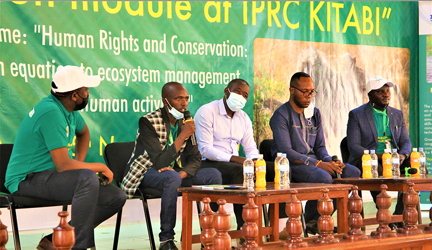 Panelists speak at the launch of a new module in the courses dubbed u201cHuman Rights and Conservation on November 25,2021. 