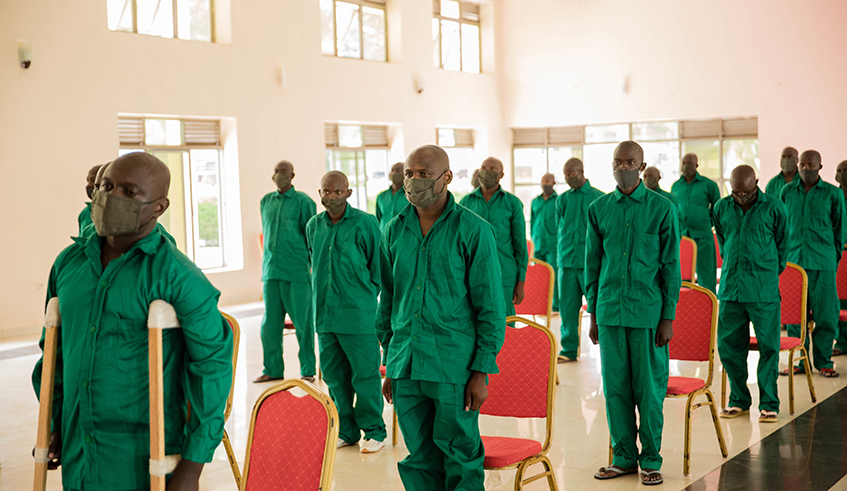 Some of the  terror suspects belonging to RUD-Urunana and P5 militias at the Military High Court in Kigali on October 19. / Photo: Dan Nsengiyumva.