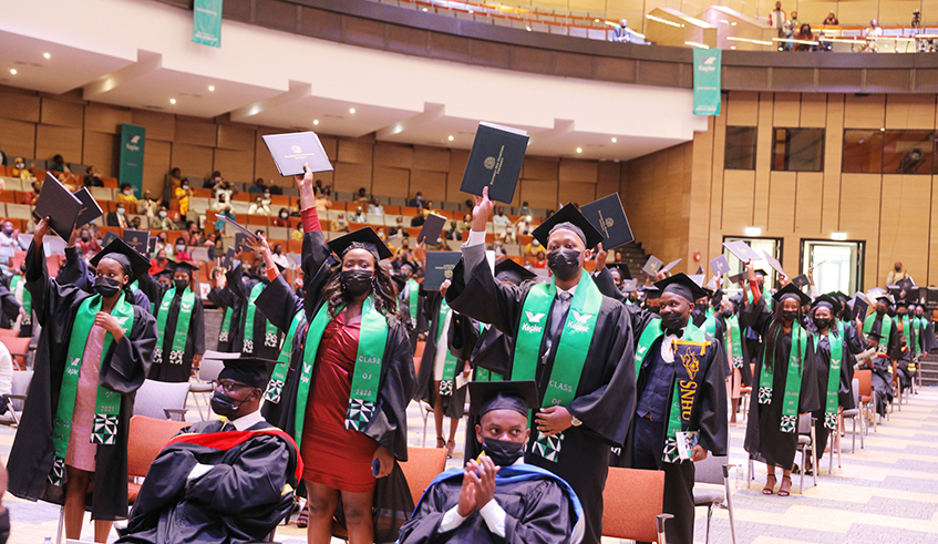Some of the 291 students of class 2020 and 2021 that  have graduated at Kepler in Kigali on December 2. / All photos by Craish Bahizi