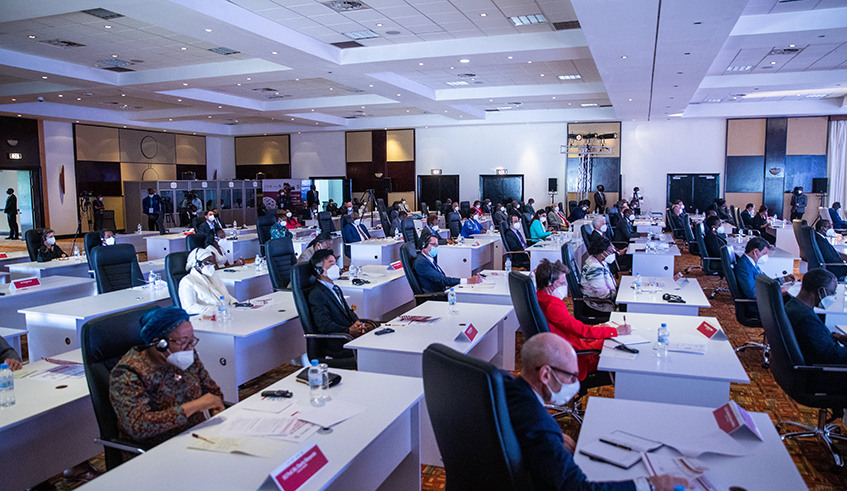Delegates during a continental meeting to review the progress made on implementing the partnerships for vaccine manufacturing in Africa in Kigali December 6. / Olivier Mugwiza