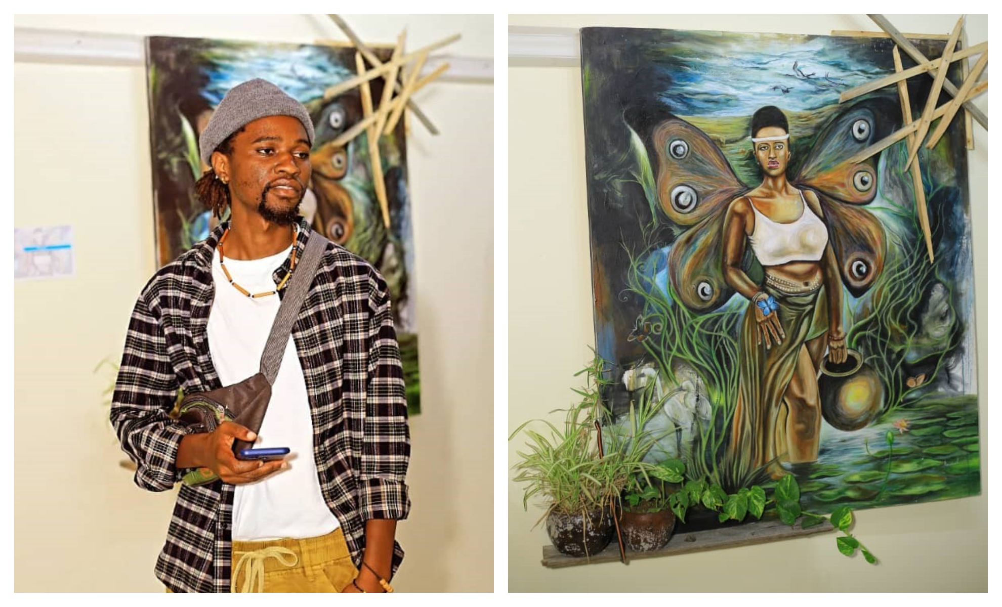 Lewis Manishimwehas organised a solo art exhibition dubbed u2018u2018Divine Feminineu2019u2019 at Kigali Soul Art gallery, that aims to honour womenu2019s power, celebrate their beauty and encourage them. Photos/ Courtesy.
