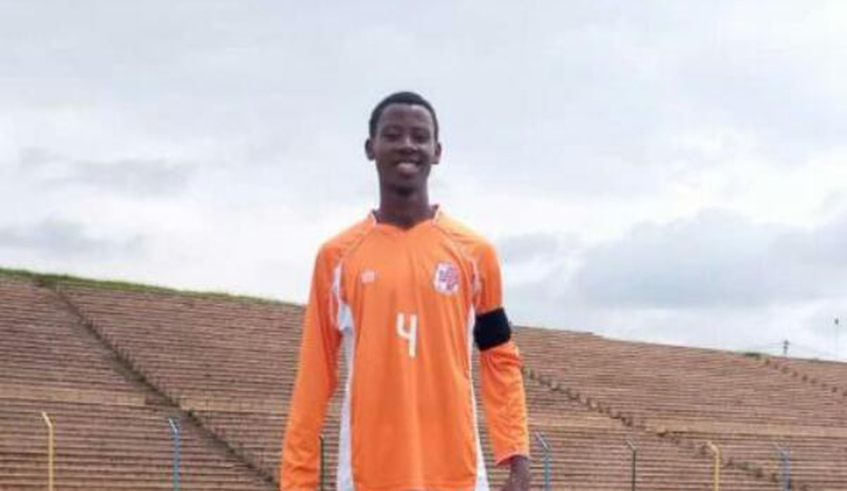 Simon Pierre Mulindwa poses for a photo before a past match. The youthful player is keen to develop his talent and become a professional player. / Photo: Courtesy.