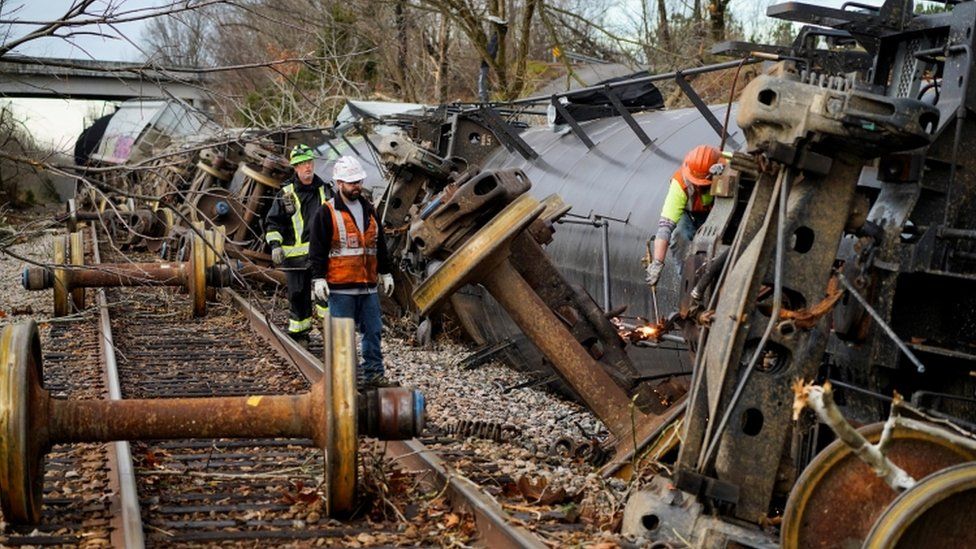 A train was derailed by extreme winds in Hopkins County, Kentucky. 
