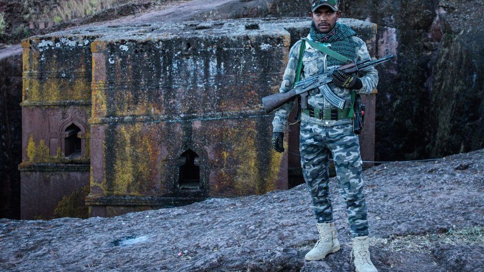 Last week, the AFP news agency photographed troops allied to the federal government in Lalibela - they have now gone. 