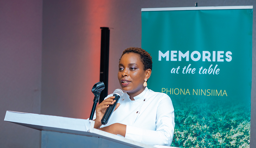 Phiona Ninsiima during the book launch.Photos/ Courtesy.