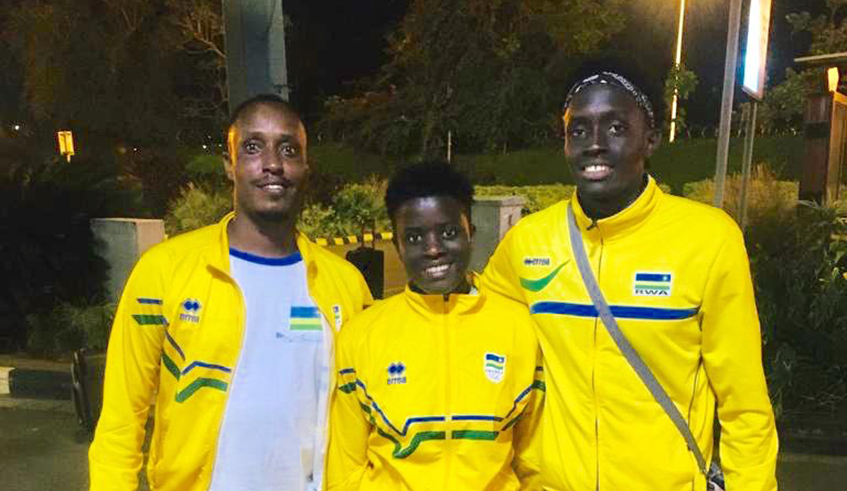 Eloi Maniraguha, Claudette Ishimwe and Cedrick Niyibizi will represent Rwanda at the 15th Fina World swimming championship in Abu Dhabi. / File
