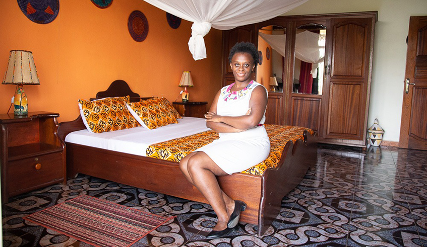 Marie Florence Uwimana in one of the guesthouseu2019s rooms. Photos/Courtesy