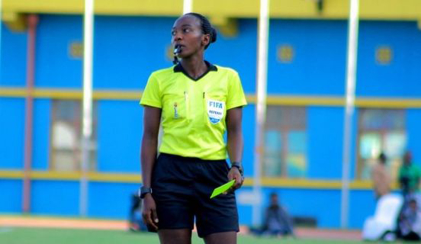 Rwandan referee Salma Mukansanga was selected to officiate at the 2022 Africa cup of nations tournament that takes place next year in Cameroon. / Photo: Courtesy.