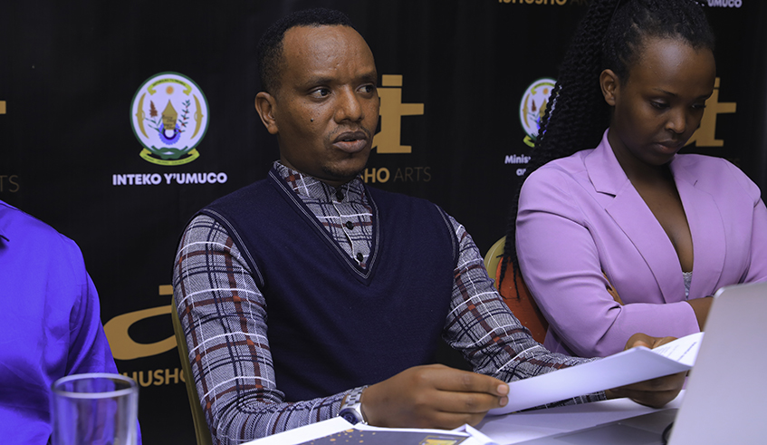 Jackson Mucyo (C), the brains behind the annual Rwanda International Movie Awards. Photo/ Courtesy.