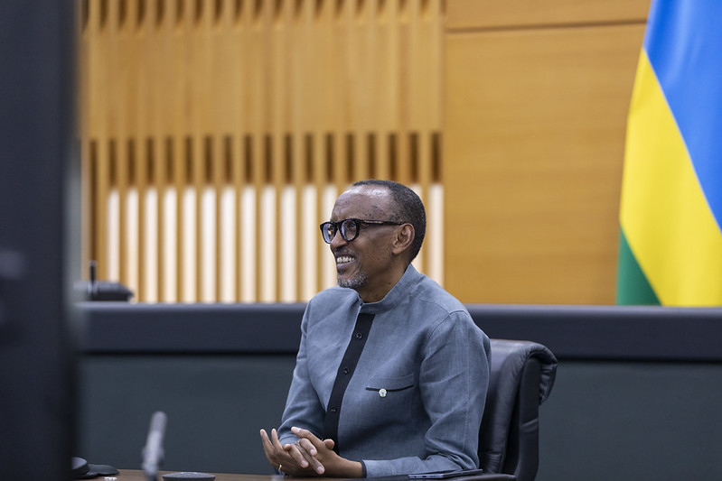President Paul Kagame joined EAC leaders during the 18th Extraordinary Summit of Heads of State that was held virtually on Wednesday, December 22. / Photo: Village Urugwiro.