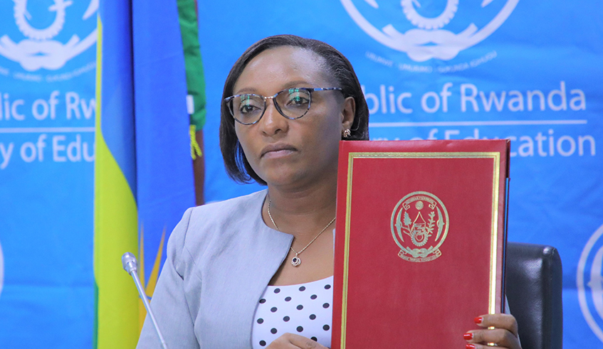 The Minister of Education, Valentine Uwamariya during the signing ceremony in Kigali on December 23. / Courtesy