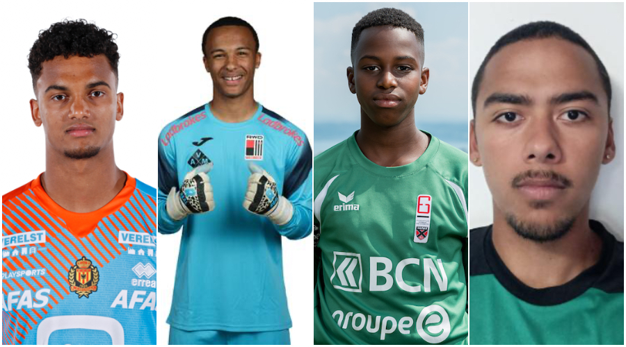 L-R: Maxime Wenssens, Matteo Nkurunziza, Hugo Bigirimana and Maik Muhozi. The four goalkeepers are all based in Europe, and the oldest is aged 22. 