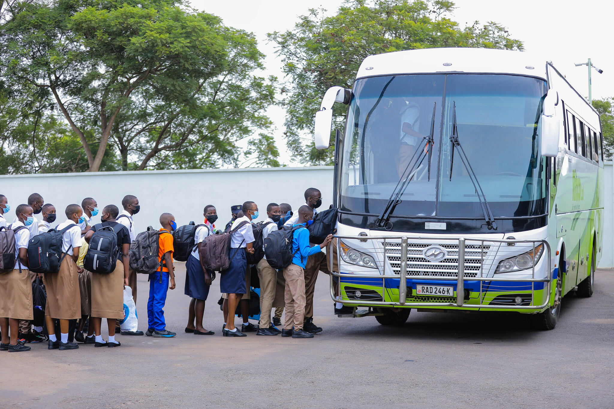 Students arrive at Kigali stadium to board buses on their way back to school for the second term on January 9,2022. Dan Nsengiyumva