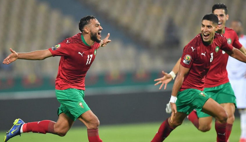 Sofiane Boufal (L) scored the solo goal to hand Morocco a winning start at this year's AFCON finals in Cameroon. / Net