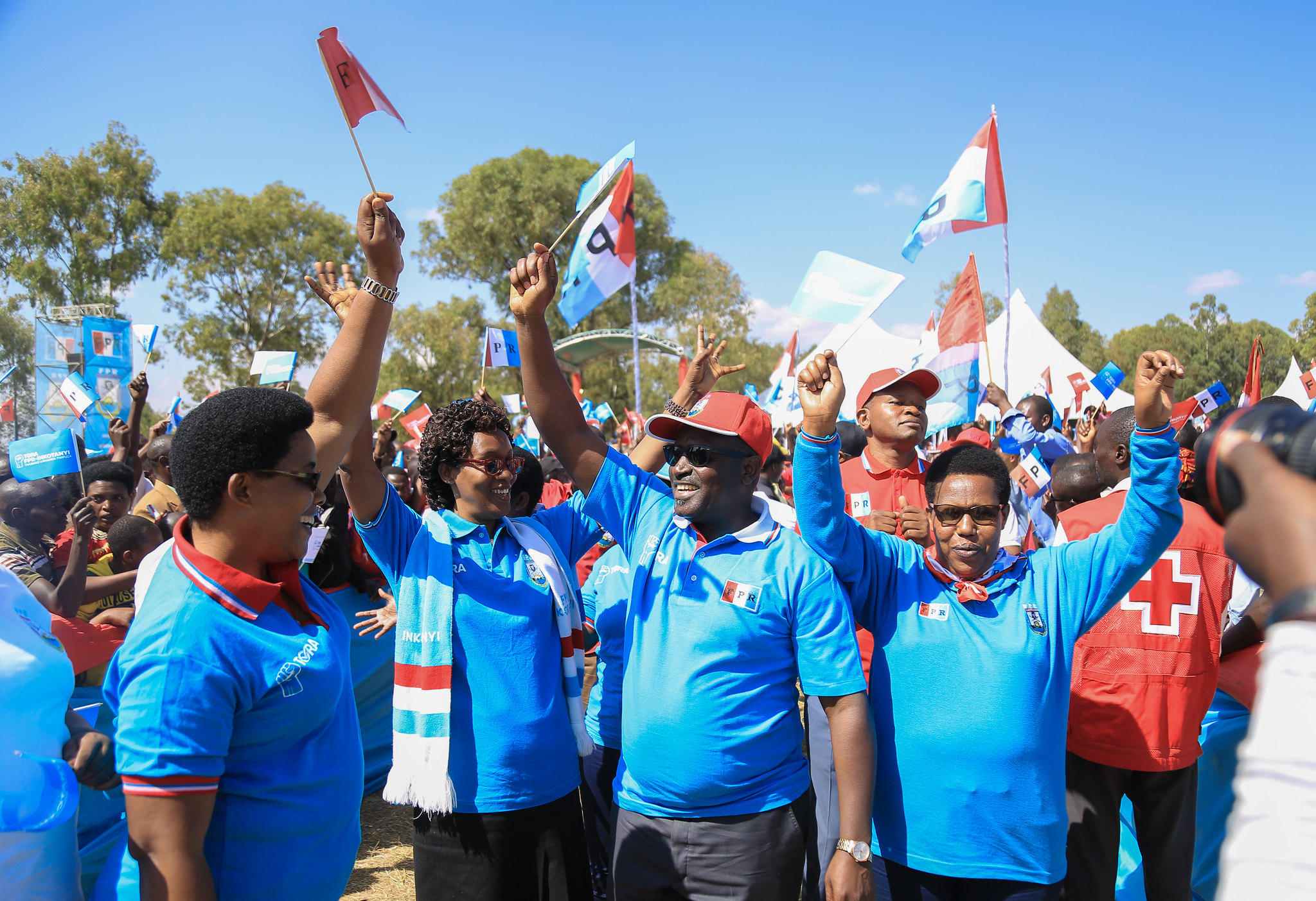 Members of RPF INKOTANYI during the campaign in Rurindo District on on August 13, 2018. Photo by Sam Ngendahimana