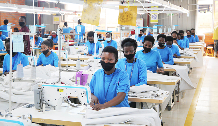 Workers at Pink Mango garment factory atat Pink Mango C&D garment factory at Kigali Special Economic Zone. / Craish Bahizi