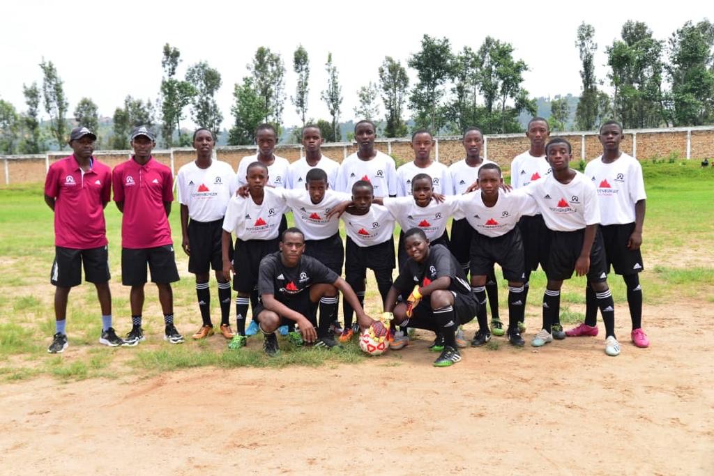 The 14 youth who became the first intake of a new football Academy in Nyamagabe district over the weekend. / Courtesy