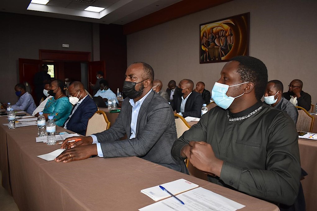 Some stakeholders in food industry during the workshop intended to increase knowledge on regulations and guidelines related to food safety standards on February 3, 2022 in Kigali. 
