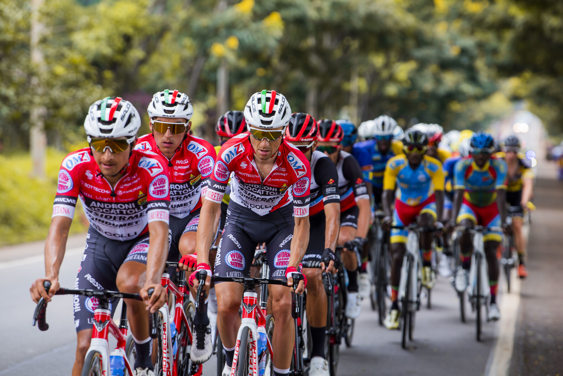 Riders in peloton during Tour du Rwanda 2020 edition. The 14th event of the annual competition is slated to take place from February 20 to 27th with 16 teams taking part in the event. 