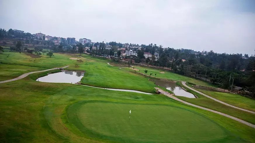 A landscape view of Rwandau2019s first18-hole golf course that was inaugurated last year. 