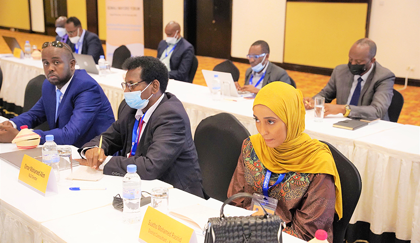 Mayors from Somalia during the ongoing meeting in Kigali on February 14,2022. / Photo by  Craish Bahizi