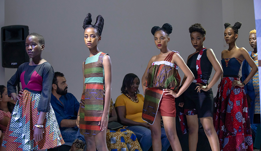 Modelists during a fashion show in Kigali in 2019. / Photo: Craish Bahizi.