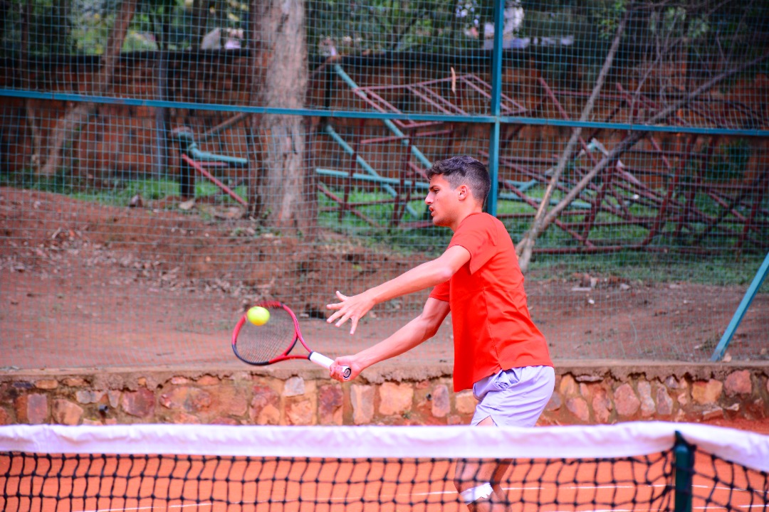 Egyptu2019s Hady El Kordy in action against Indiau2019s Gagan Rakesh Vimalin whom he defeated in straight sets (6-1 6-1). / Photo: Courtesy.