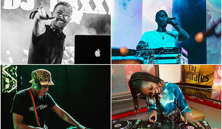 Clockwise: DJ Toxxyk, DJ Marnaud, DJ Sonia and DJ Pyfo are some of Kigaliu2019s favourite DJs . Photos/ Courtesy