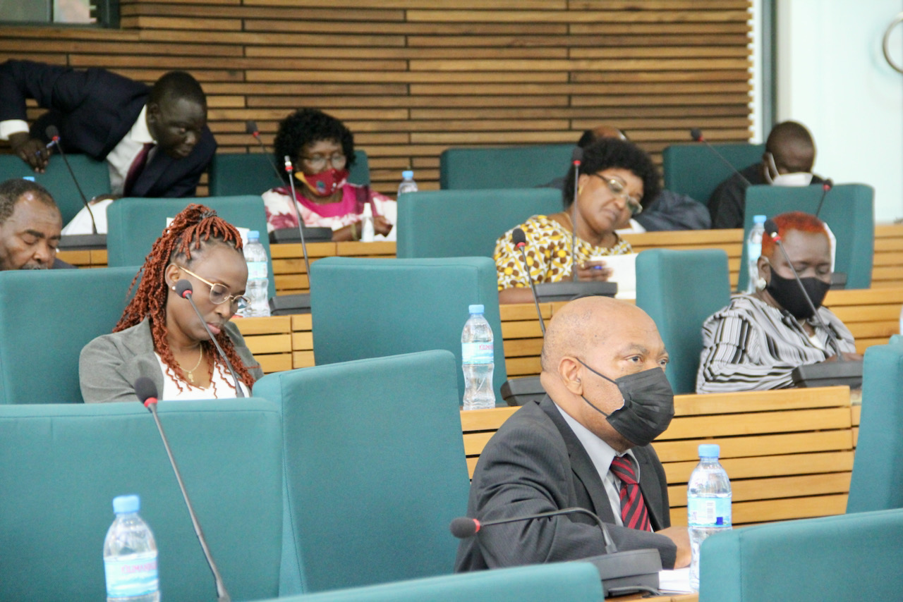 Members of the East African Legislative Assembly during a ession to adopte a House Committee report in Arusha on February 17. / Courtesy