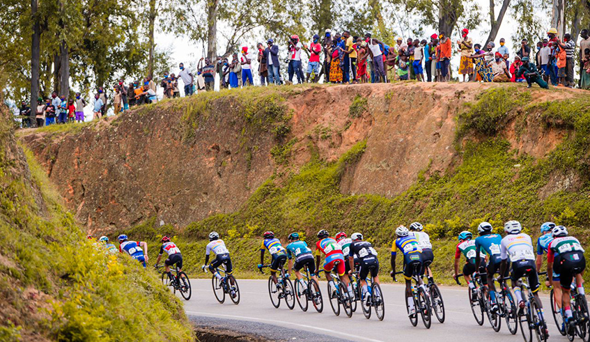 Cyclists racing in a past Tour du Rwanda race. This year's edition kicksoff on Sunday, February 20th. / File