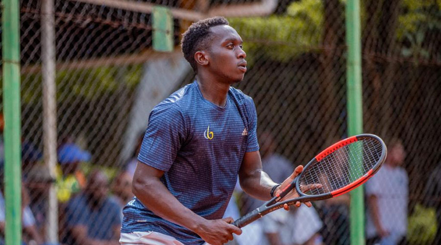 Tennis player Bertin Karenzi during a past tournament. 