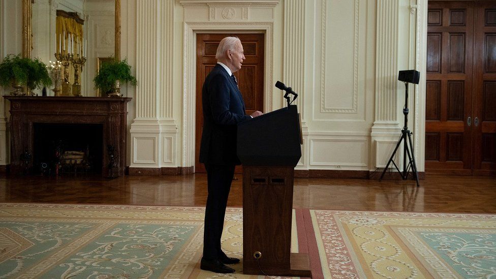 Joe Biden addressed the nation - most of whom share his caution about risking US lives. 