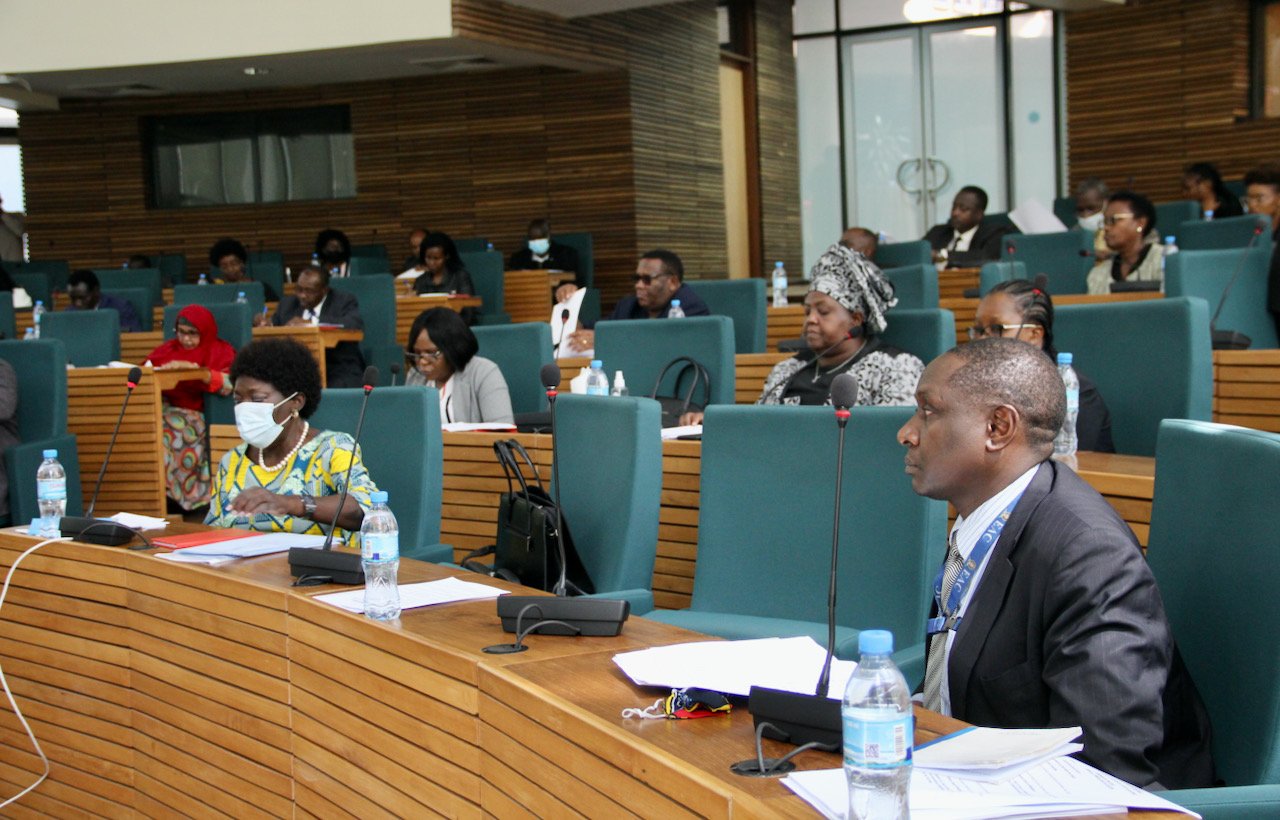 Members of EALA parliament during a session on three draft laws which will pave way for the establishment of the long-overdue East African Monetary Institute  on March 1.Courtesy