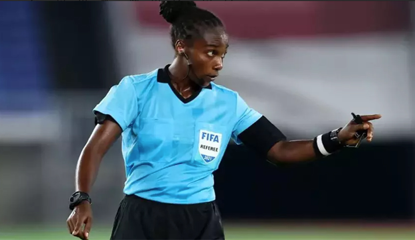 Salma Mukansanga became the first woman to officiate at the AFCON tournament. Courtesy