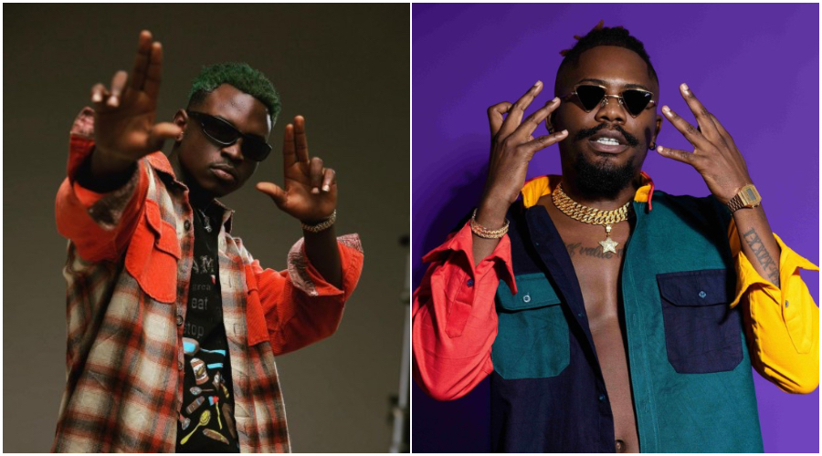 Rwandau2019s Ish Kevin (L) and Nigerian rapper Ycee are collaborating on a song. 