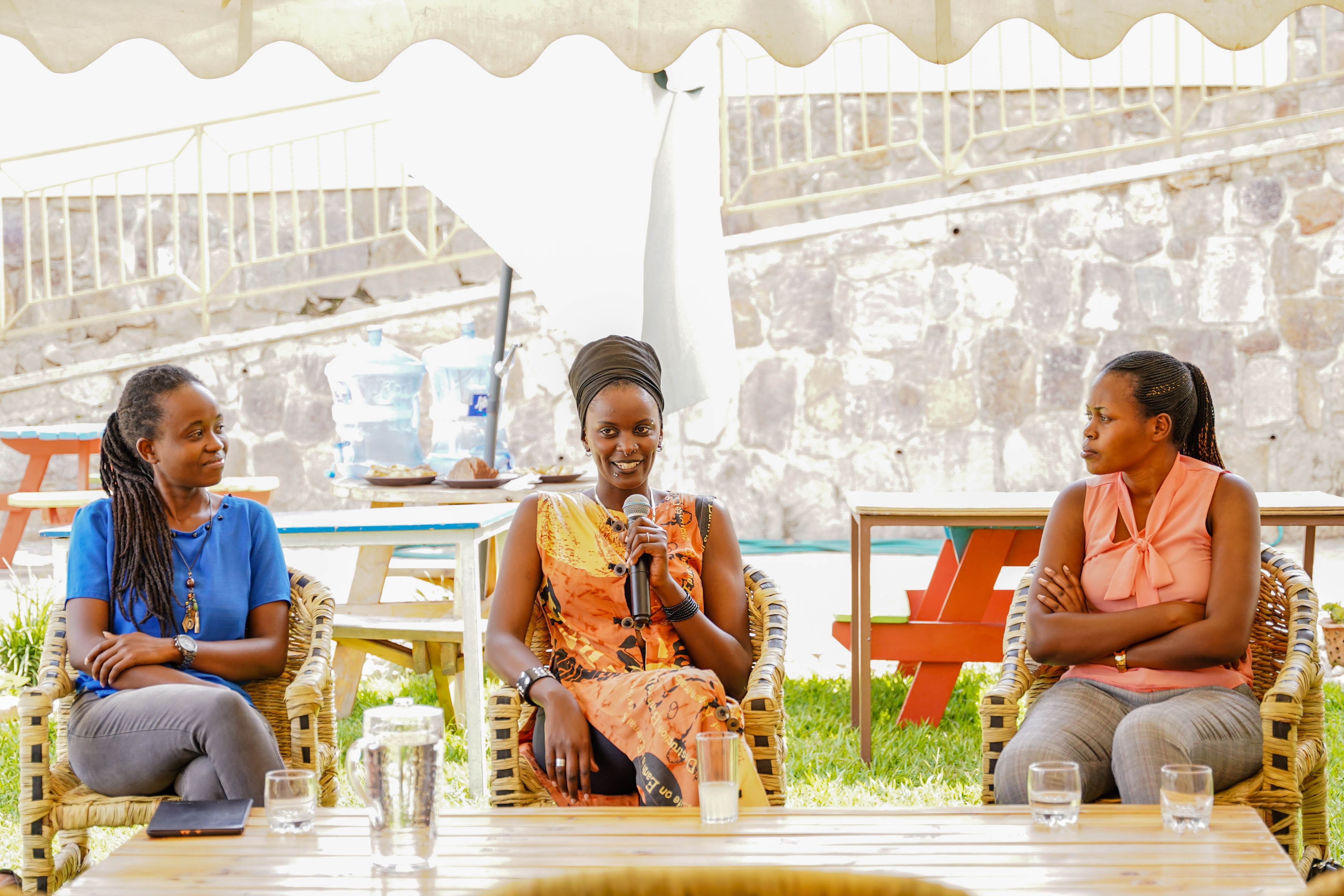 The panel of femal visual artists that shared their views during the celebration. 