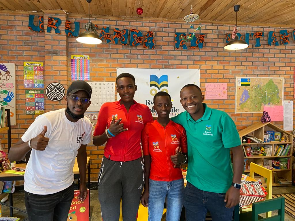 Xaverine Nirere (2nd-L) and Queen Mwamikazi (2nd-R) are taking part of the Rwandan Epic mountain bike race that started on Thursday, March 10. 