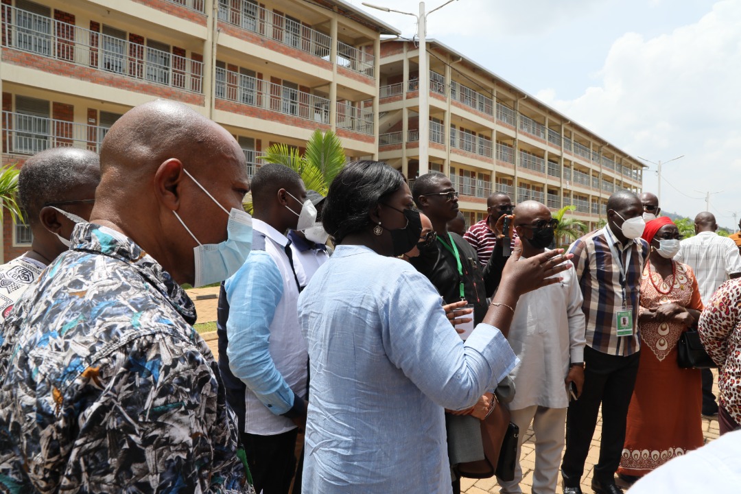 A delegation of MPs visit Karama Integrated Development Model Village in Nyarugenge. They were taken through the concept of IDP Model Village in Rwanda and how it helps improve the lives of vulnerable citizens. 