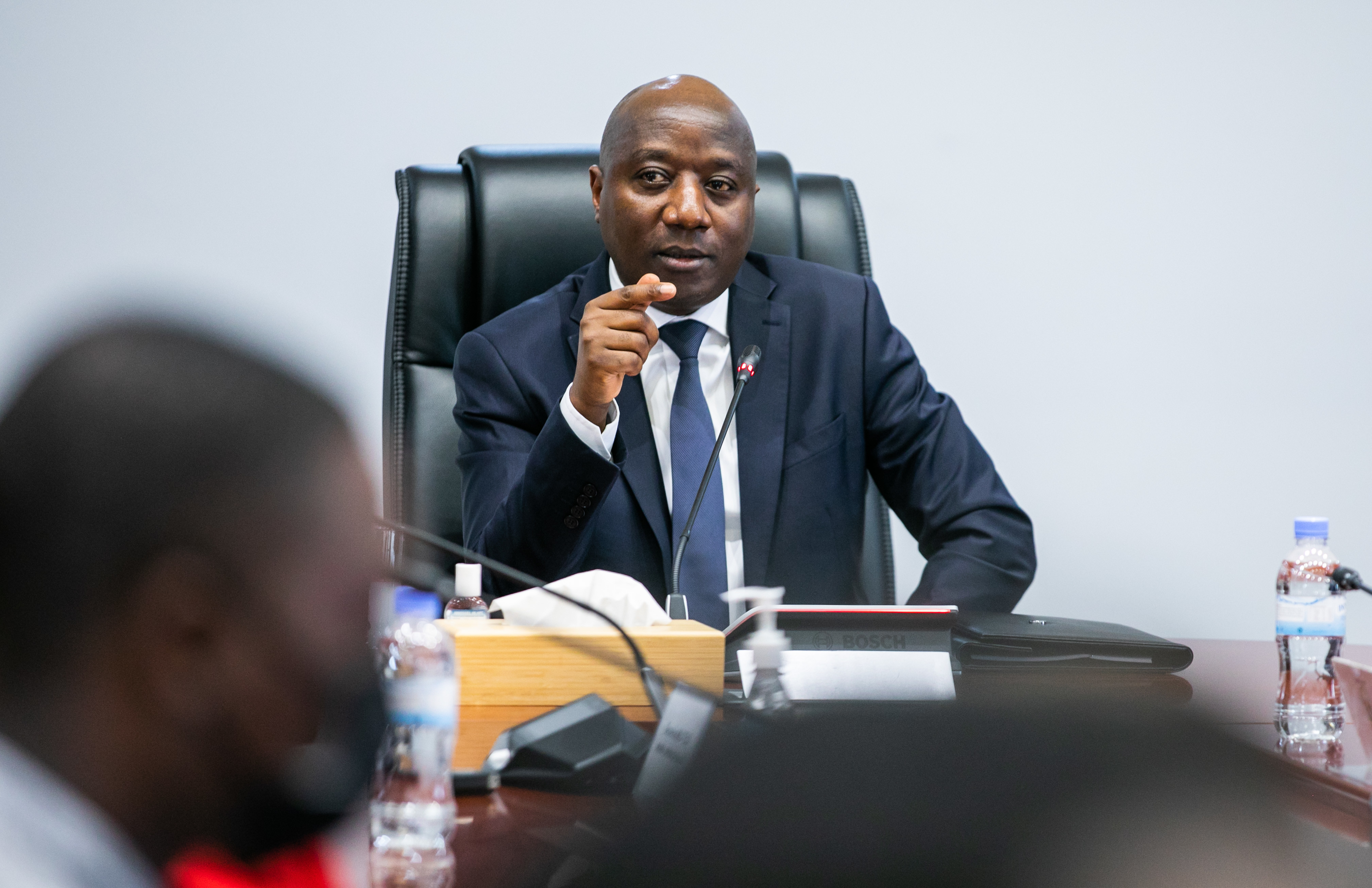 Prime Minister Edouard Ngirente addresses the media about the governmentu2019s response towards inflationary pressures and developments in the current economic recovery process, in Kigali on Wednesday, March 16, 2022. Rwanda is adjusting its public spending to accelerate economic recovery from the Covid-19 effects u2013 characterized by job losses, disruption in international travels and global supply chains. 