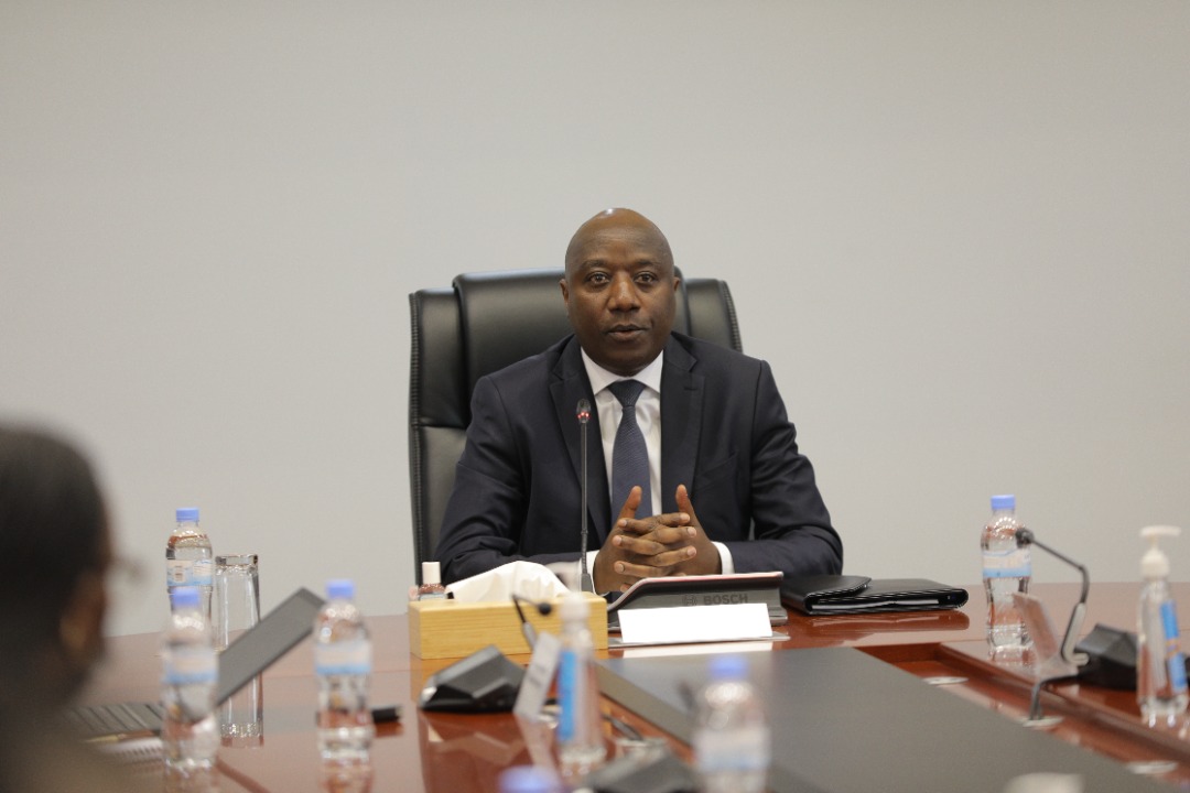  Prime Minister Edouard Ngirente speaking to members of the press on Wednesday.