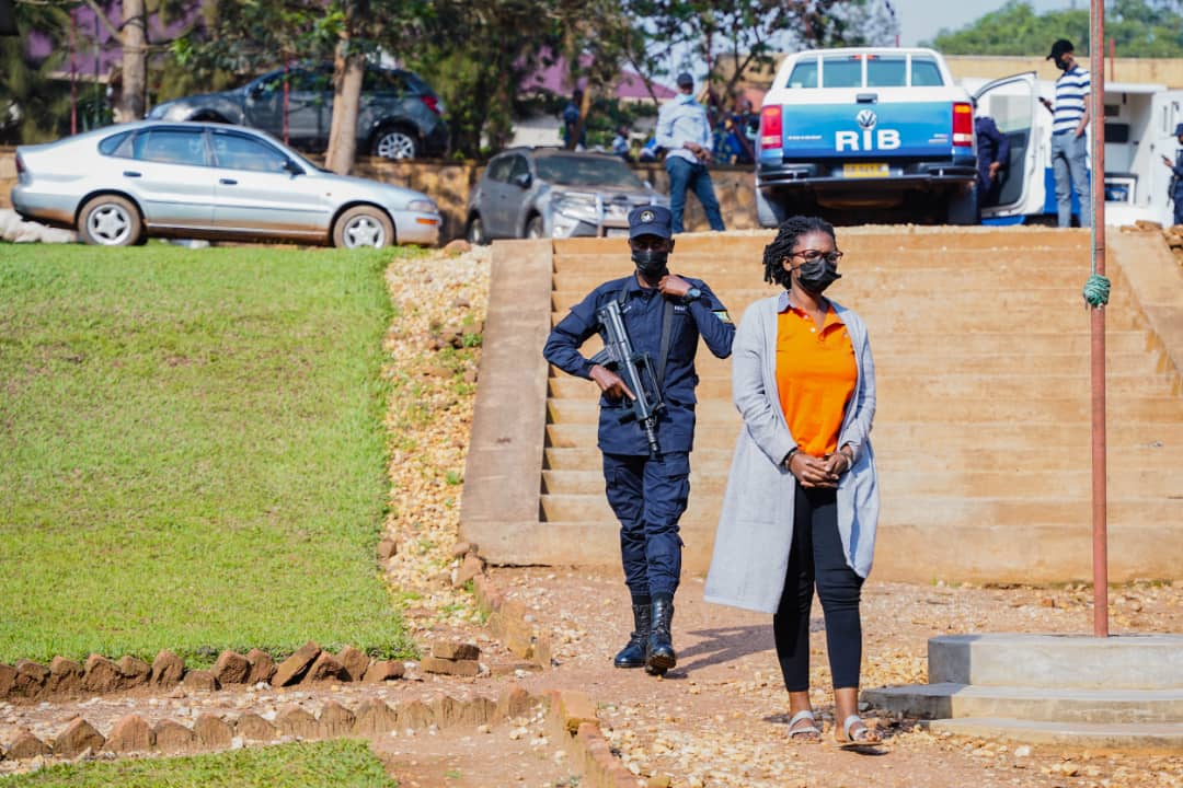 Marie-Chantal Mukanzabarushimana arrives at court in January. File