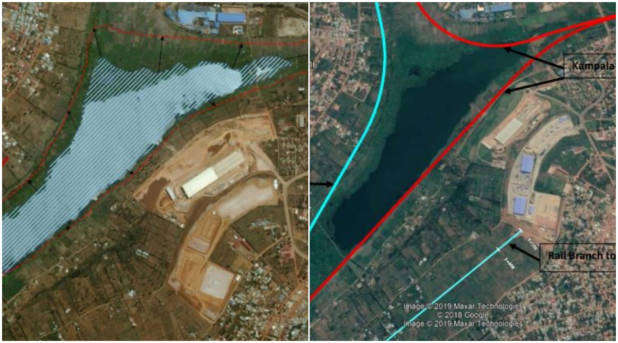 A satellite photo of Masaka wetland. Feasibility studies are ongoing to pave the way for the development of Masaka wetland into an ecotourism lake. 