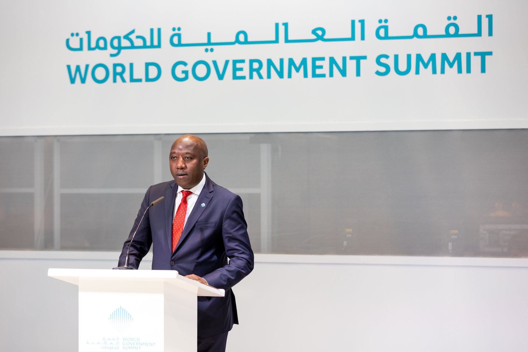 Prime Minister Edouard Ngirente speaks at the 8th Edition of the World Government Summit in Dubai on Wednesday, March 30. / Photo: Courtesy.