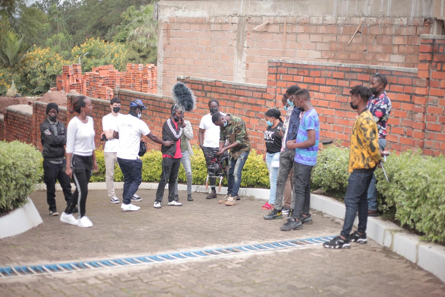 Rwandan filmmakers during a training session.