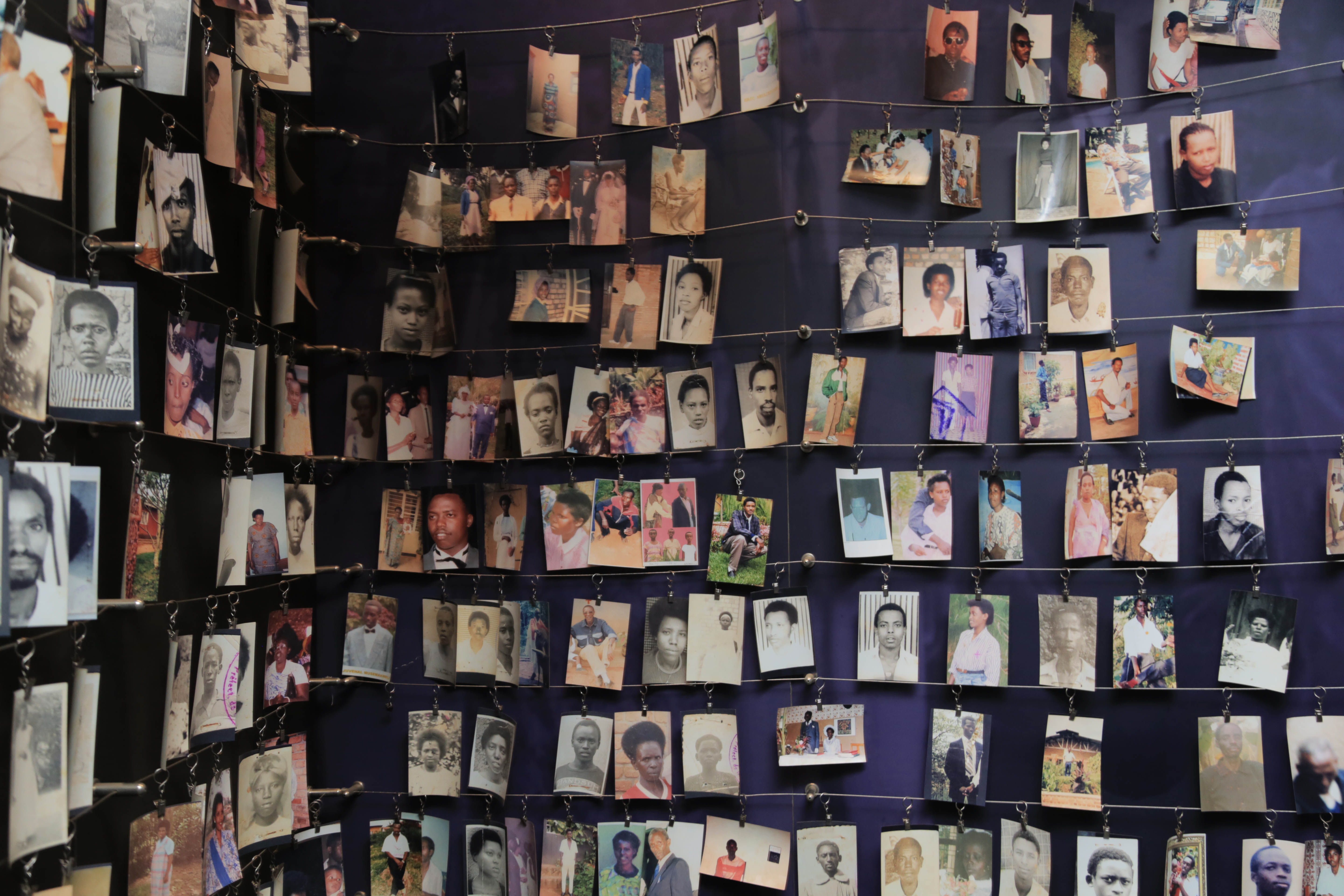 Pictures of victims of the Genocide against the Tutsi in Kigali Genocide Memorial. 