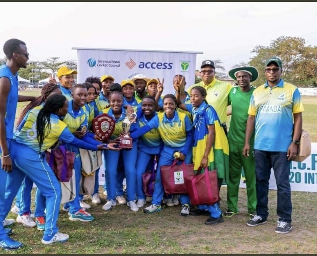 The national cricket women team celebrate after winning the Nigeria women T20I Invitational Cricket tournament on Sunday. Courtesy